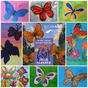 butterflies with book cover